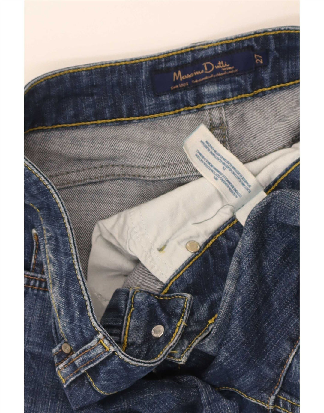 Ženske skraćene traperice Massimo Dutti W27 L25 plavi pamuk