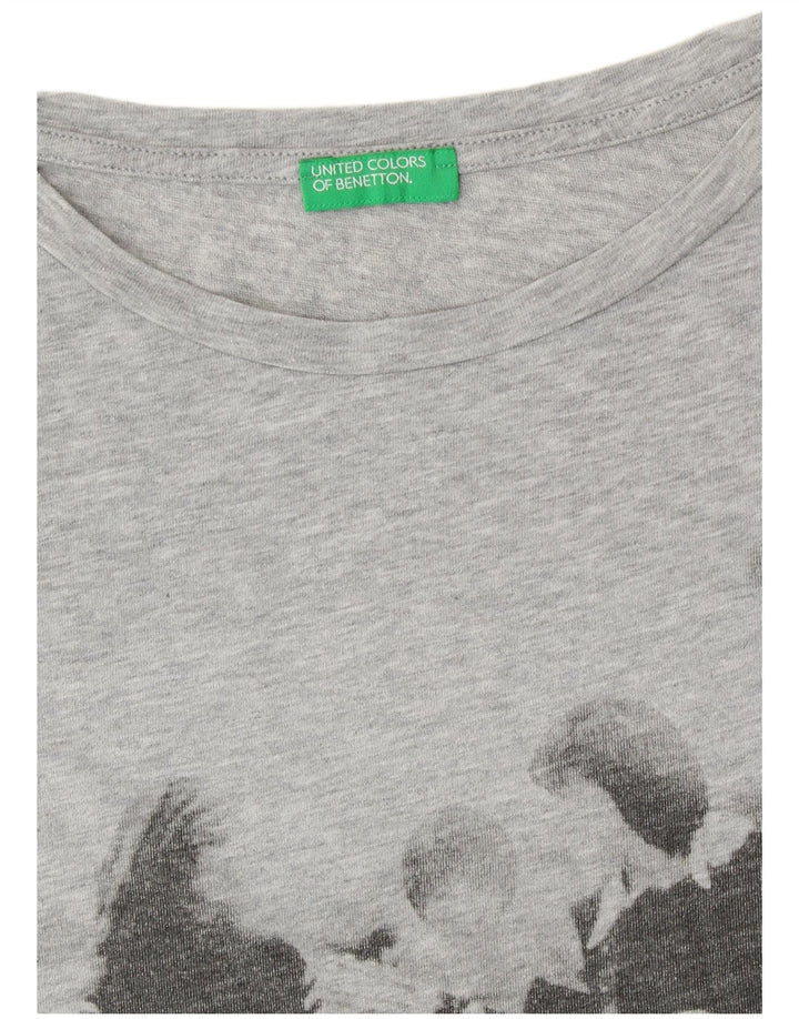 UNITED COLORS OF BENETTON Ženska majica kratkih rukava s grafičkim motivima UK 14 srednje siva