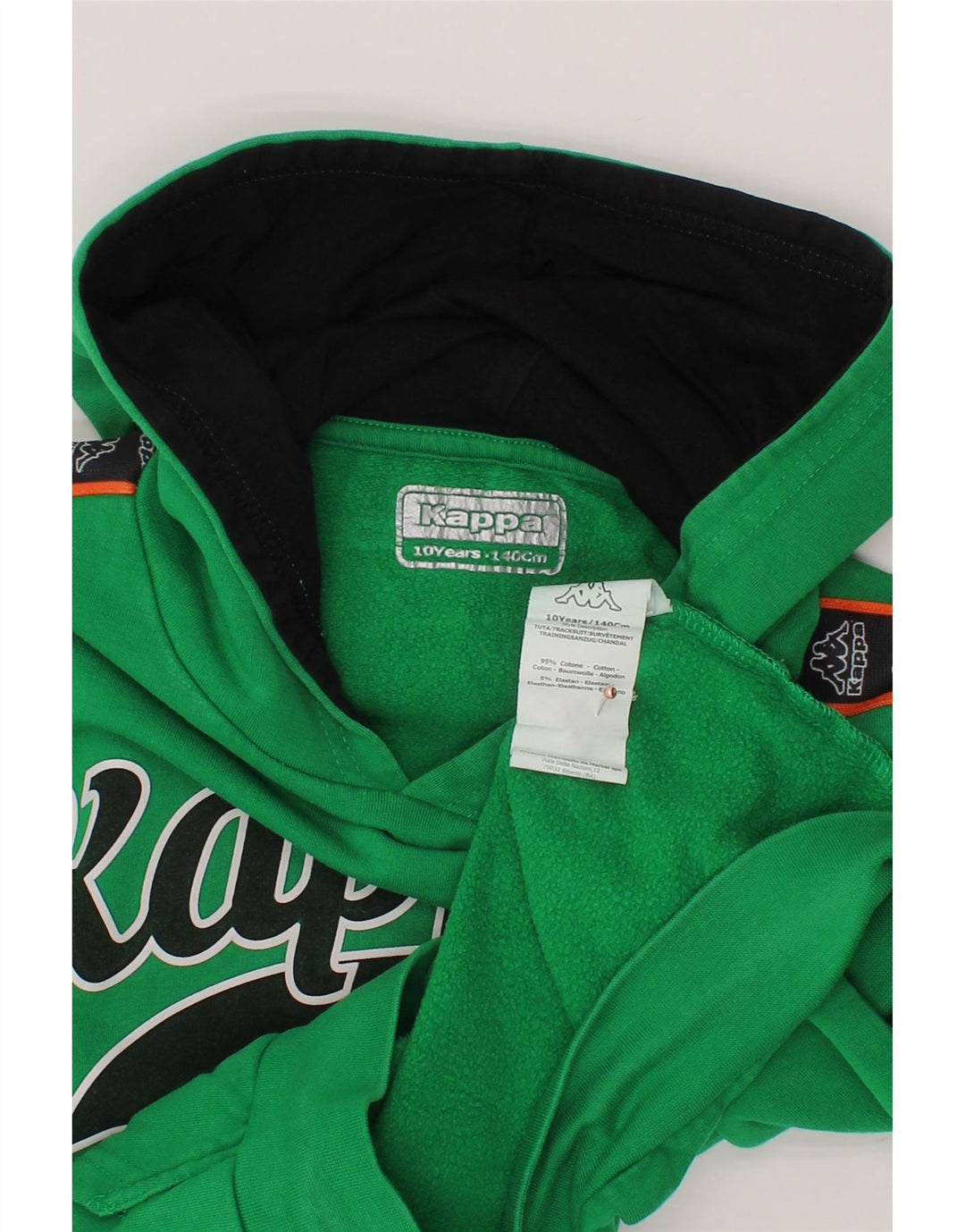 KAPPA Boys Graphic Hoodie Džemper 9-10 godina Green Colourblock Pamuk