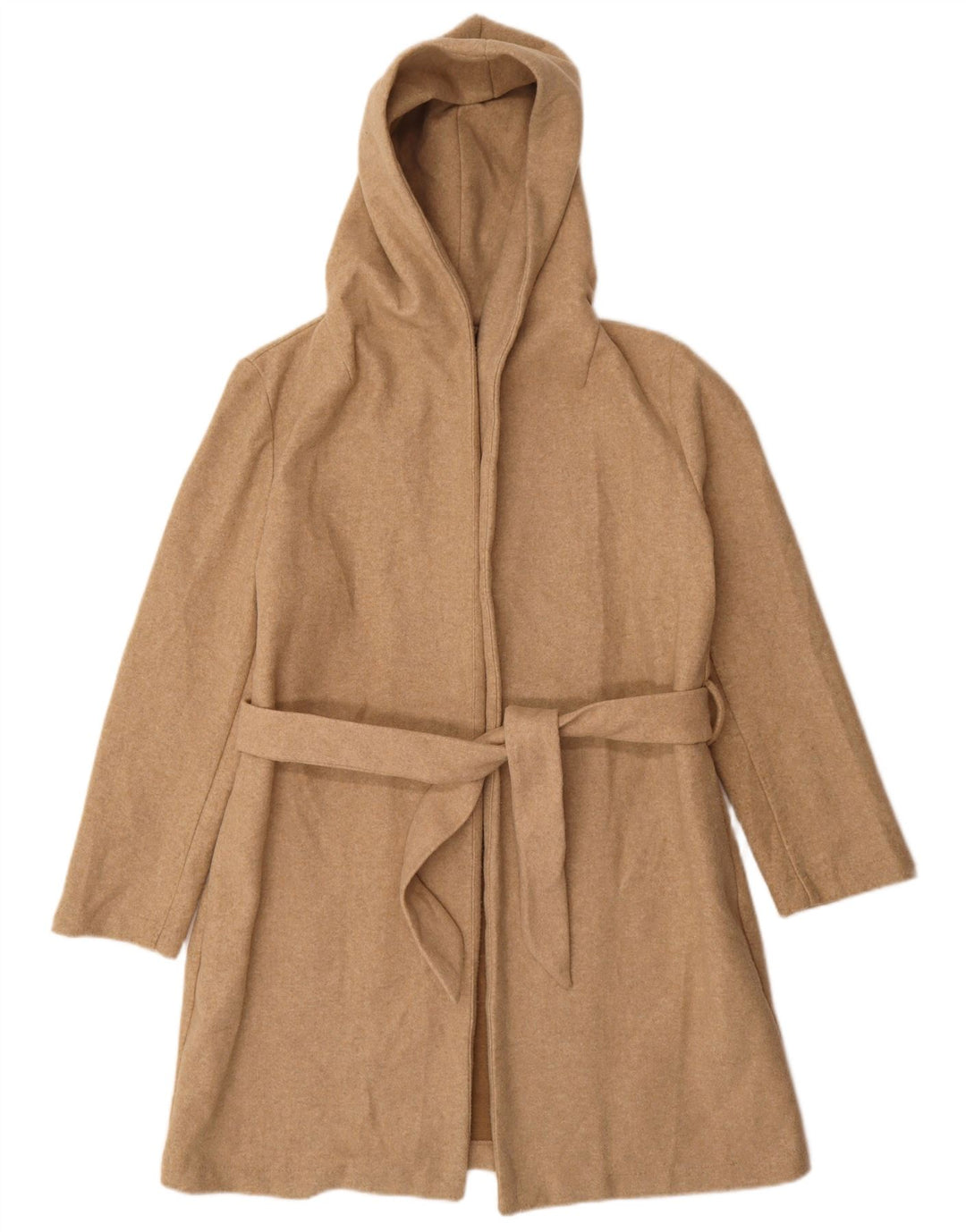 Zara ženski preveliki kaput s kapuljačom UK 10 Small Beige Poliester