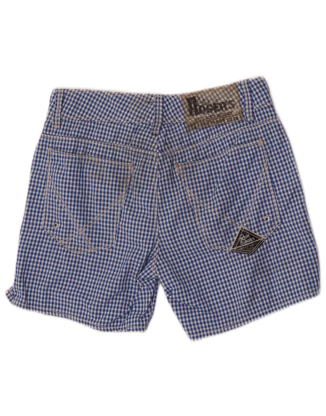 Roy Rogers chino hlače za dječake 11-12 godina W26 plavi gingham poliamid