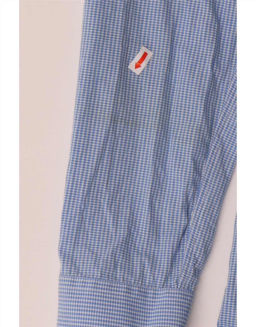 CALVIN KLEIN Mens Fitted Shirt Size 40 15 3/4 Medium Blue Gingham Cotton