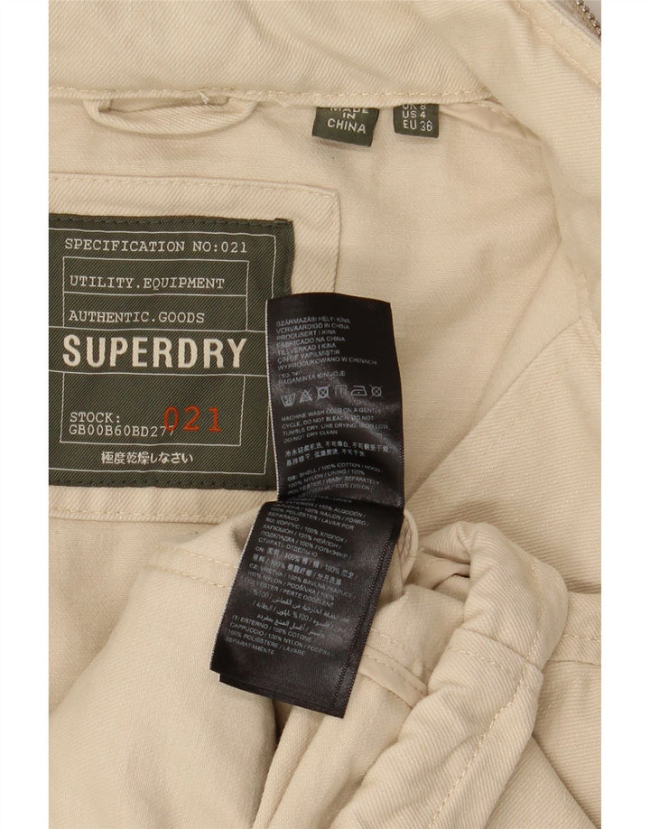 Superdry ženska velika pomoćna jakna UK 8 Mala, bež pamuk