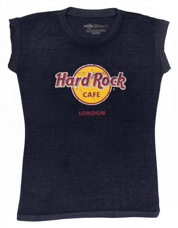 Ženska majica kratkih rukava Hard Rock Cafe London Graphic UK 6 XS tamnoplava s pjegama