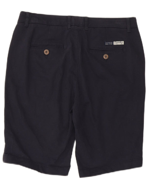 SUPERDRY ženske kratke chino hlače UK 10 male W30 tamnoplavi pamuk