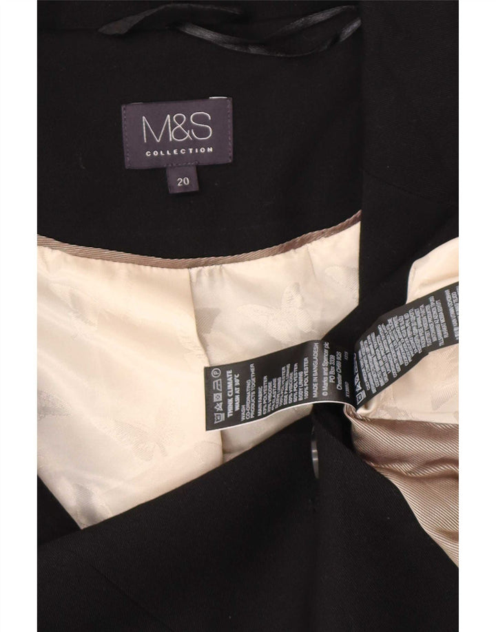 Marks & Spencer ženski sako sa 1 gumbom UK 20 2XL crni poliester
