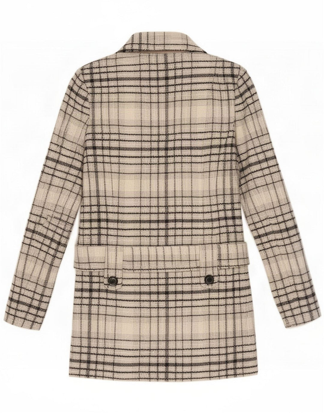 Jane Norman Womens Overcoat UK 8 Small Gray Check Wool
