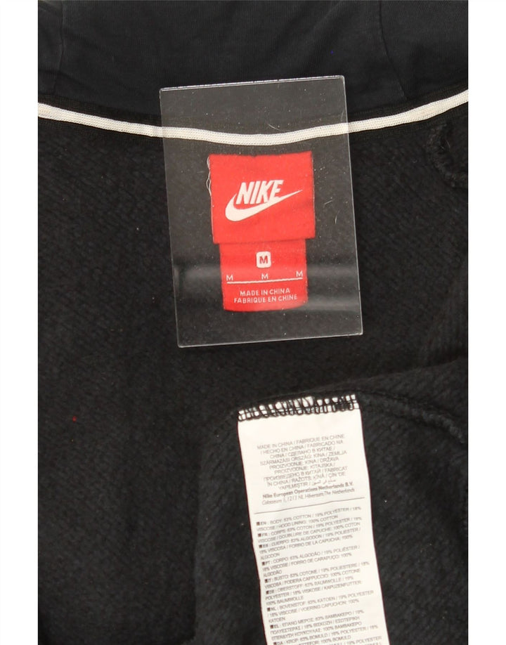 NIKE Mens Zip Hoodie Sweater Medium Black Cotton Vintage Nike and Second-Hand Nike from Messina Hembry 