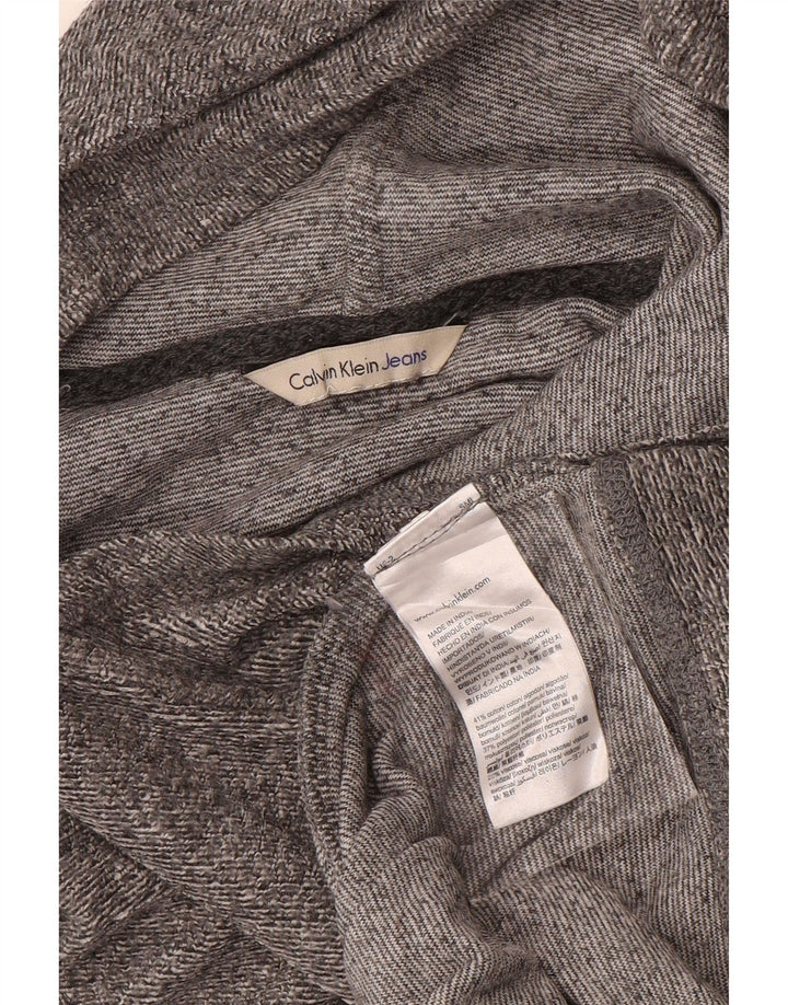 CALVIN KLEIN JEANS Ženska majica s kapuljačom UK 14 Srednje sivi flekasti pamuk