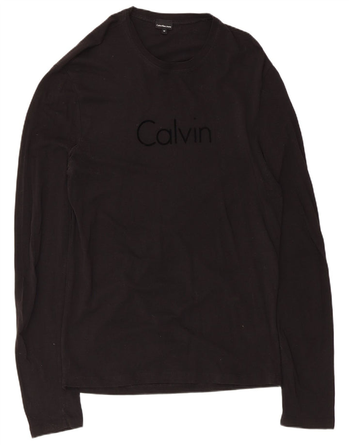 Calvin Klein Jeans muška majica s grafičkim motivima dugih rukava srednje crna