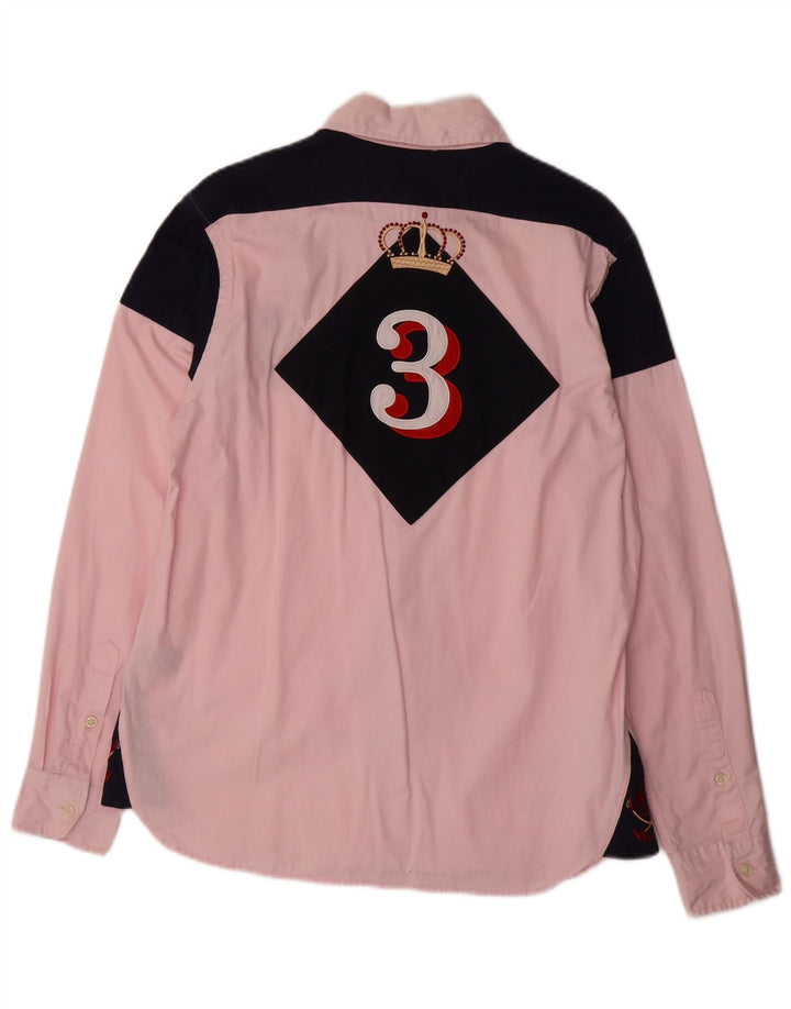 LA MARTINA Mens Shirt Medium Pink Colourblock Cotton
