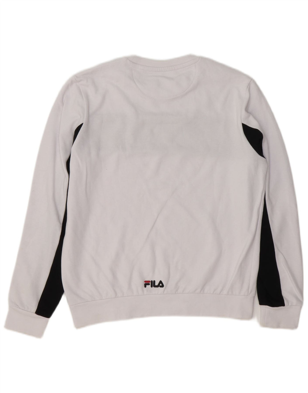 FILA Mens Sweatshirt Jumper XS White Colourblock Cotton