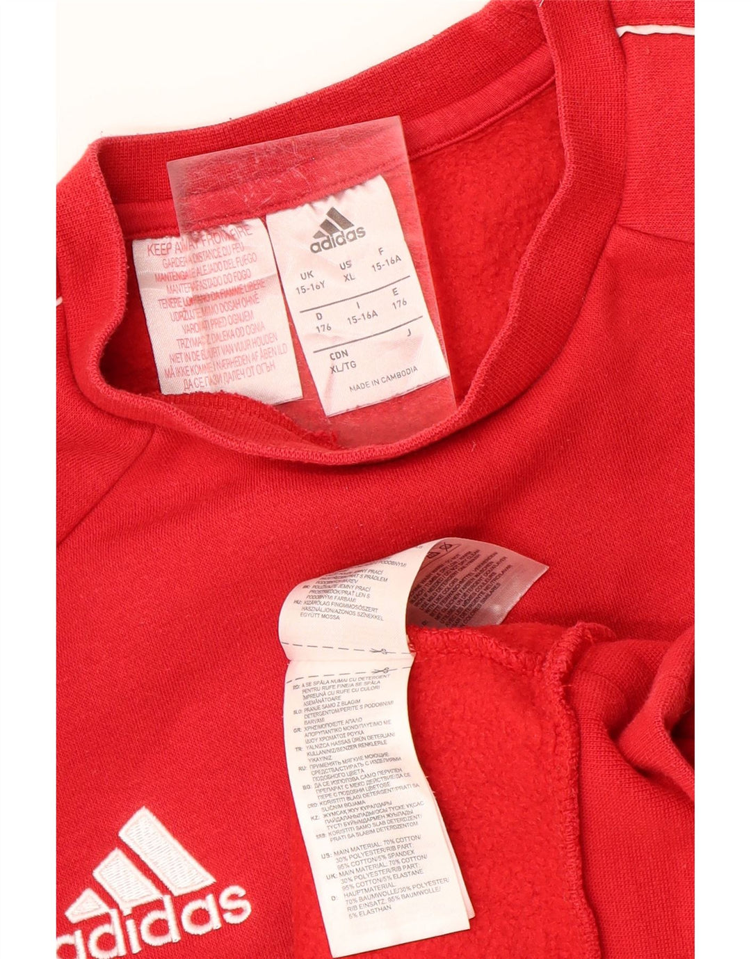 ADIDAS majica s kratkim rukavima za dječake 15-16 godina, crveni pamuk