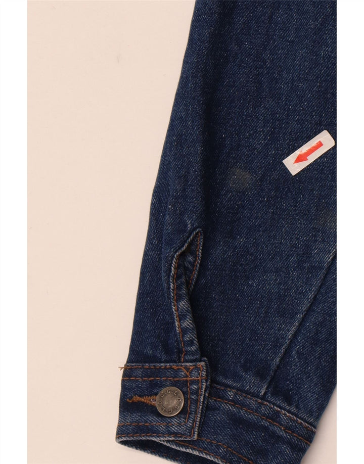 Vintage ženska crop traper jakna UK 14 srednje plavi pamuk
