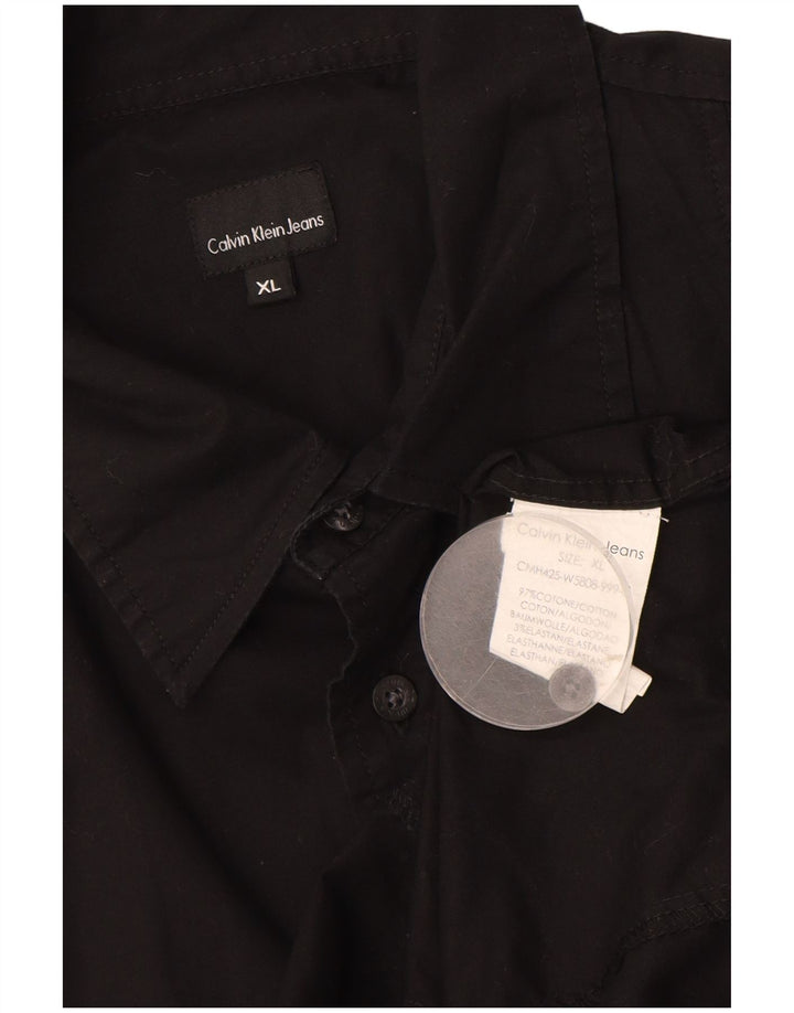 CALVIN KLEIN JEANS Muška košulja kratkih rukava XL crni pamuk
