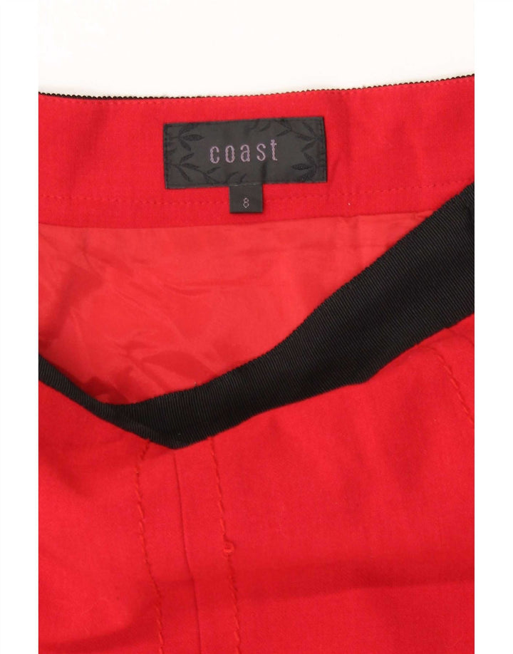 Coast ženska mini suknja UK 8 mala W26 poliester crvene boje
