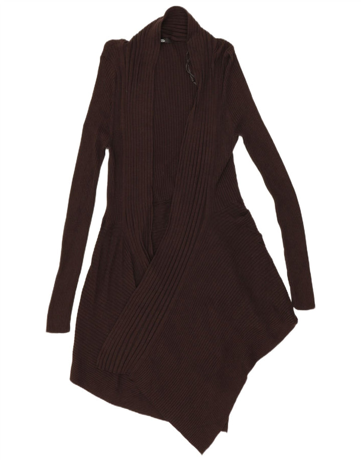 MARKS & SPENCER Ženski dugi otvoreni kardigan pulover UK 12 Srednje smeđa