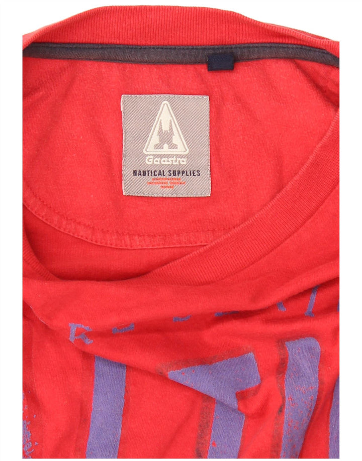 GAASTRA Mens Nautical Supplies Graphic T-Shirt Top Medium Red
