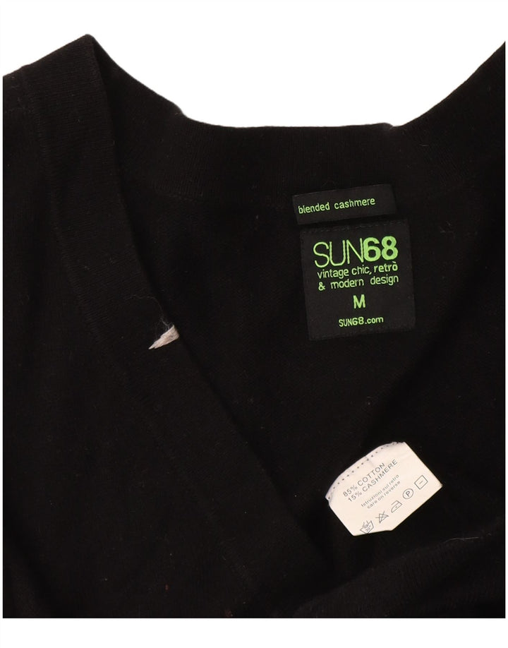 Sun68 Ženski dugi kardigan pulover UK 12 Srednji crni pamuk