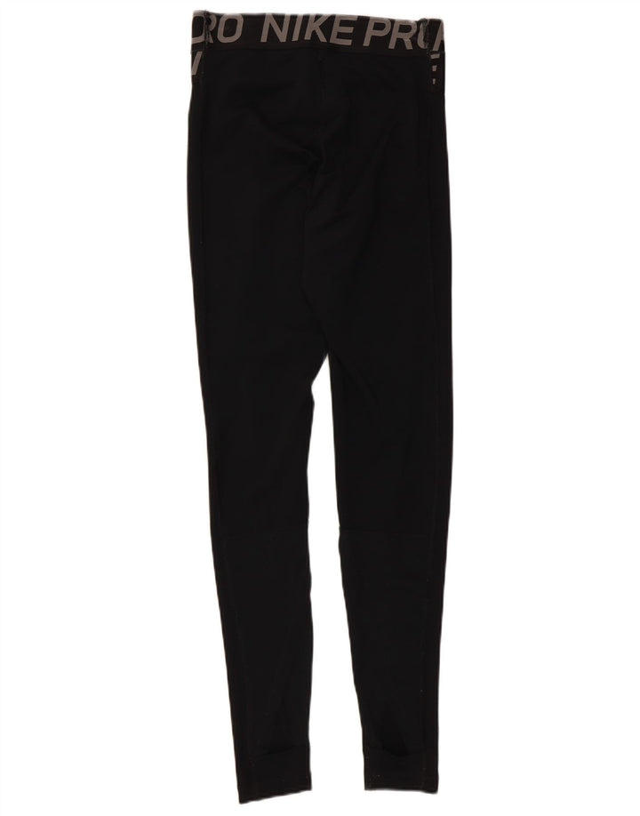 Nike Ženske Dri Fit Graphic Leggings UK 8 Small Black Colourblock Poliester