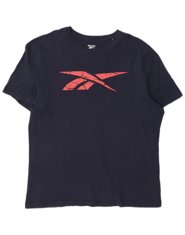 Reebok muška grafička majica kratkih rukava XL tamnoplavi pamuk