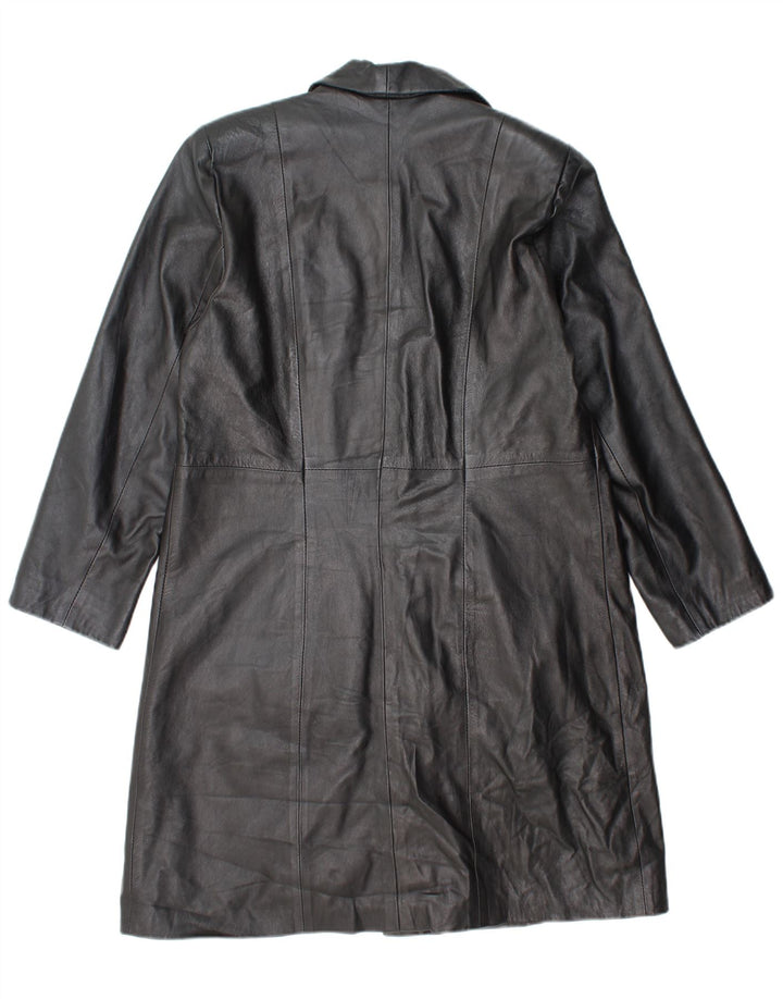 VINTAGE ženski kožni kaput UK 18 XL crna koža