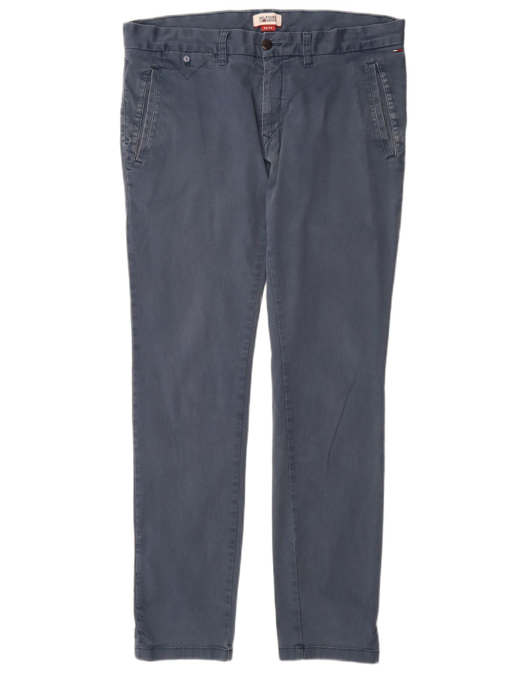 TOMMY HILFIGER Muške uske chino hlače W36 L34 Plavi pamuk