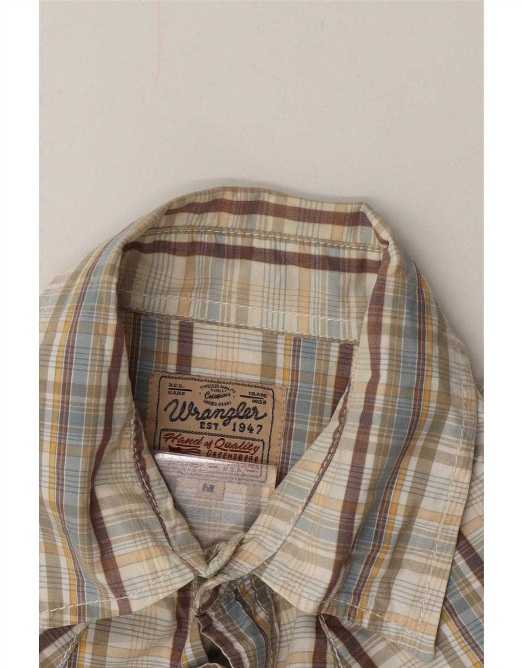 Wrangler muška košulja kratkih rukava srednje bež karirane boje
