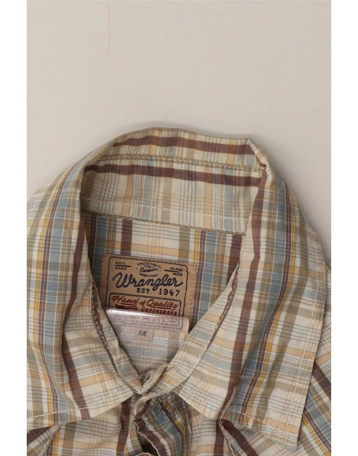 Wrangler muška košulja kratkih rukava srednje bež karirane boje