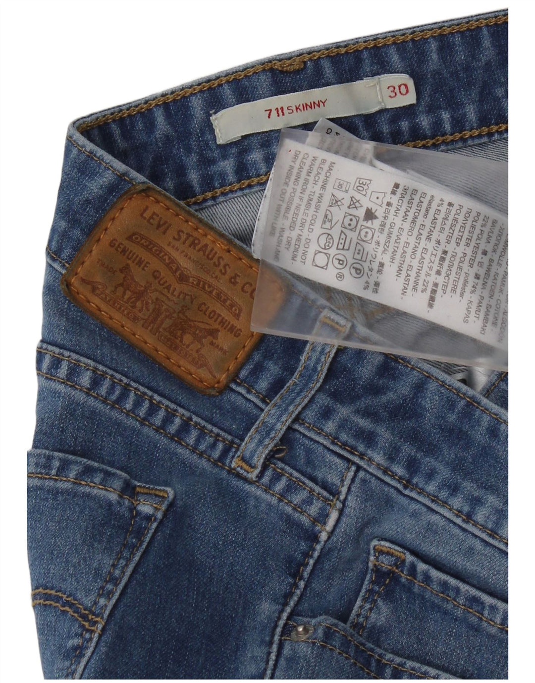 Levi's ženske 711 uske traperice W30 L34 plavi pamuk