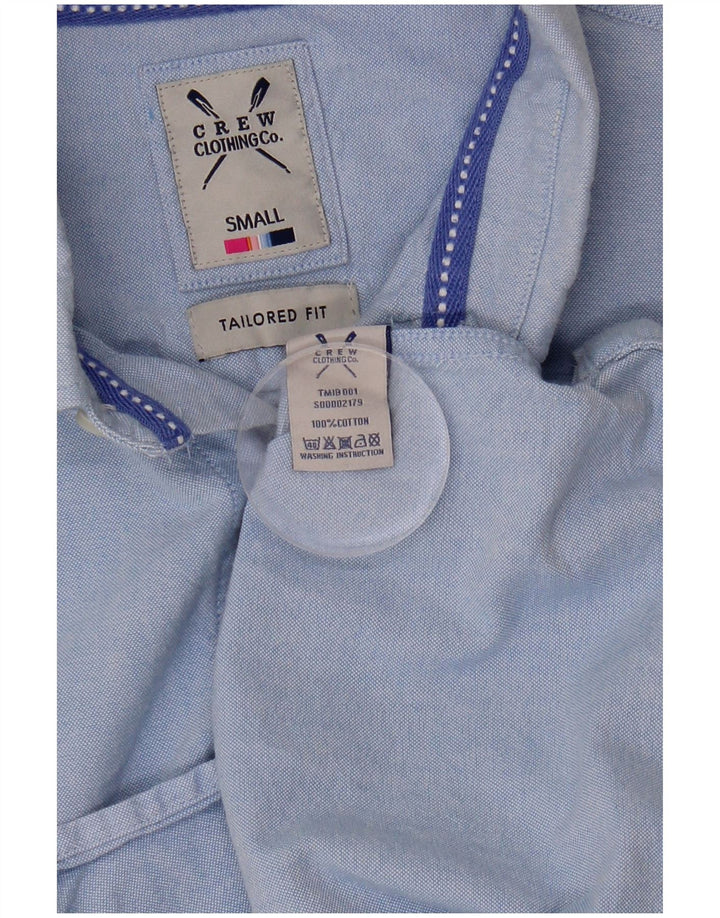CREW CLOTHING Mens Tailored Fit Shirt Small Blue Cotton