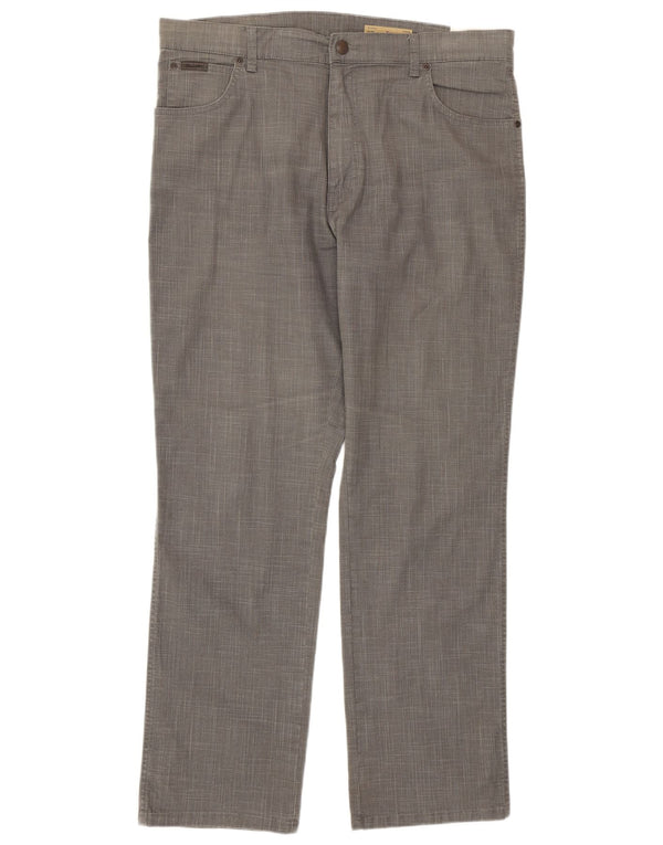 WRANGLER Muške rastezljive ravne ležerne hlače Texas W38 L32 sive karirane