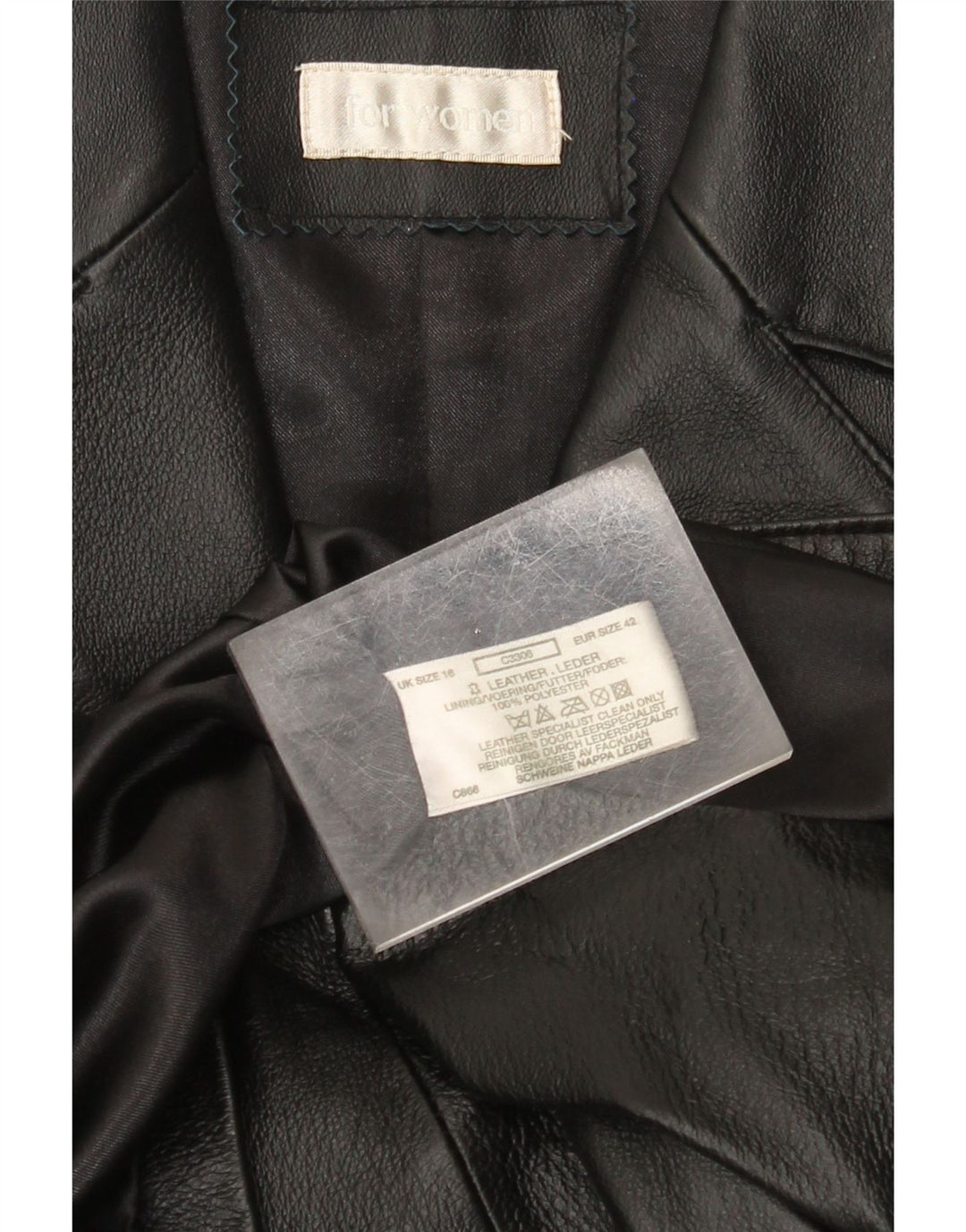 Vintage ženski kožni kaput UK 18 XL crna koža