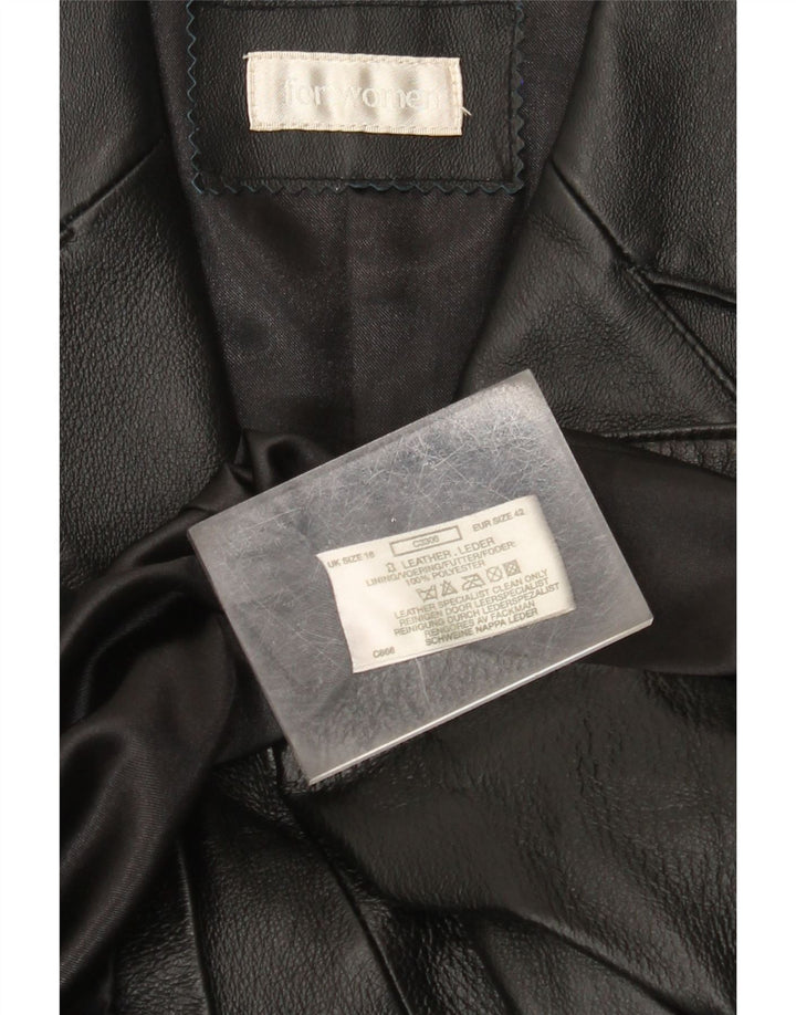 Vintage ženski kožni kaput UK 18 XL crna koža