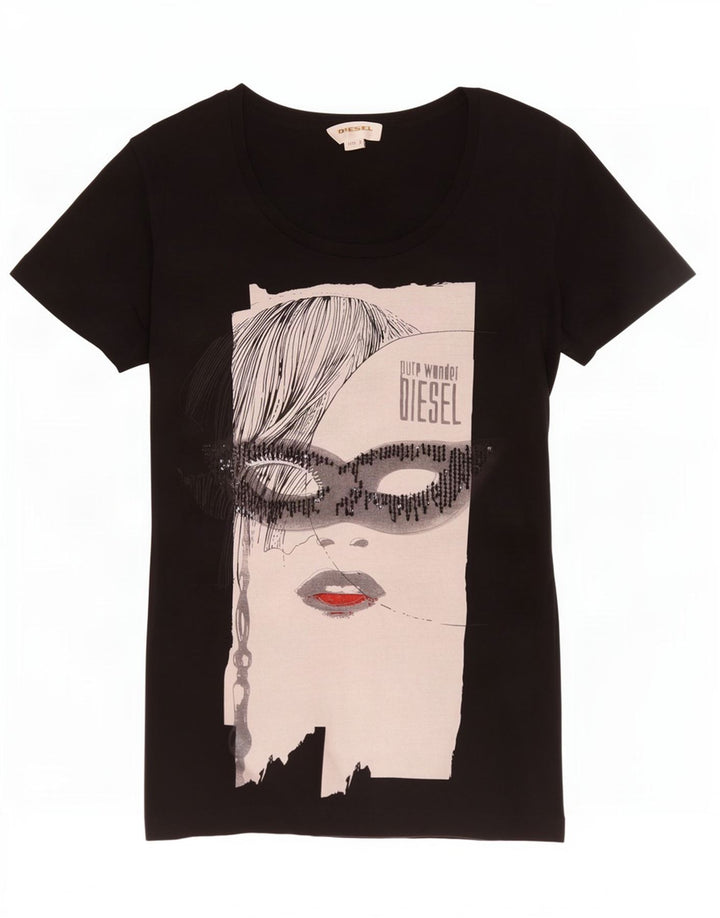 Diesel Ženska majica s grafičkim motivima UK 10 Small Black