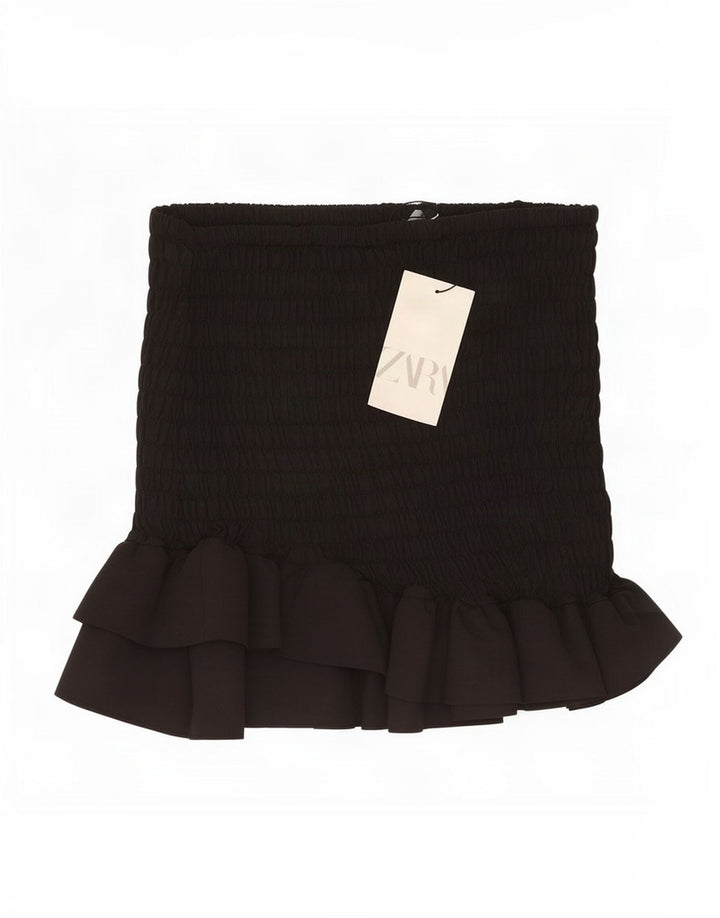 Zara ženska mini suknja XS W25 crni poliester
