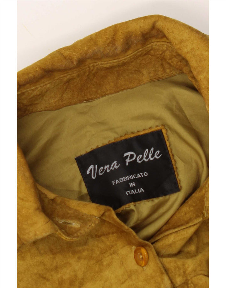 Vintage ženska jakna od brušene kože IT 48 XL kaki boje