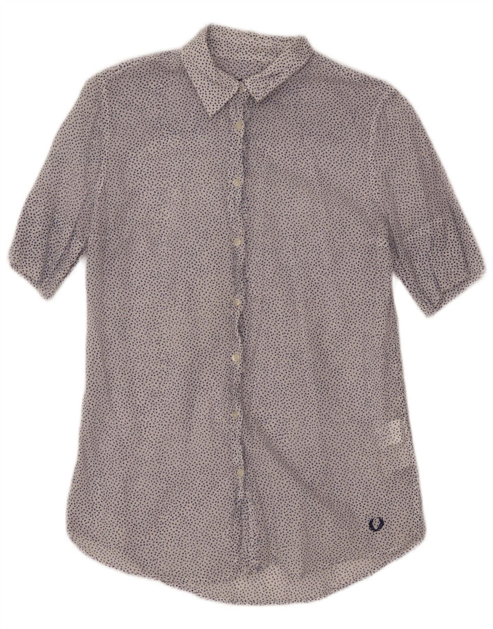 Fred Perry ženska prozirna košulja UK 14 Pamuk s velikim bijelim točkama