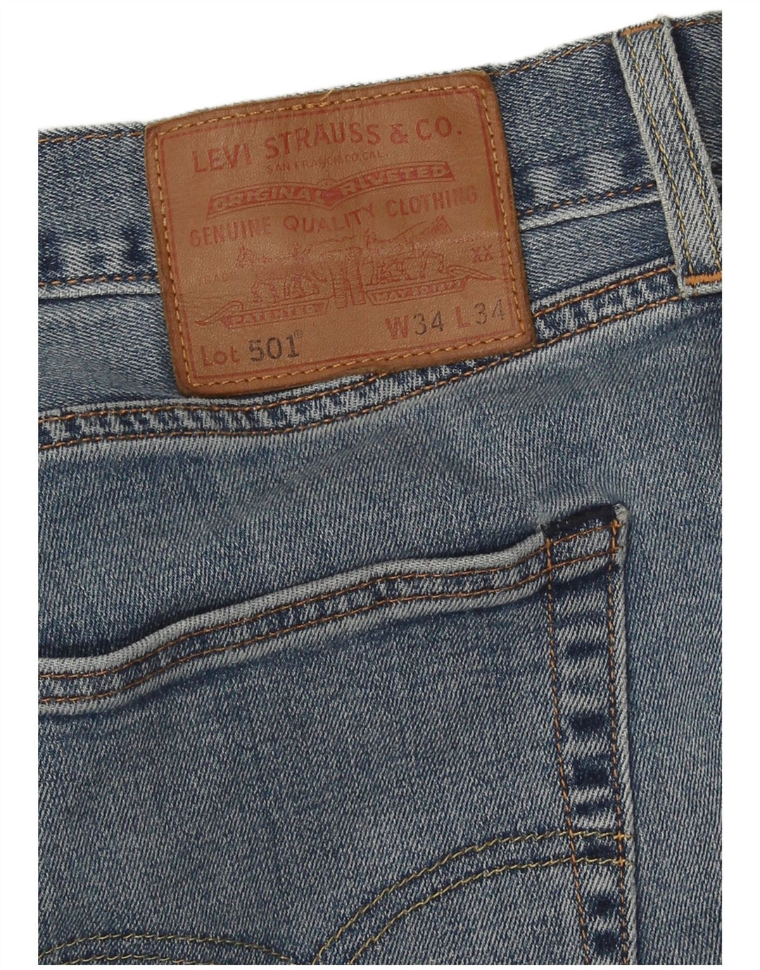 Levi's muške 501 ravne traperice W34 L34 plave