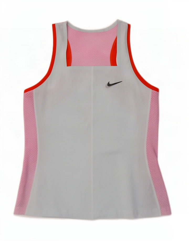 Nike Ženski Dri Fit Slim Vest Top UK 12 Medium Blue Colourblock