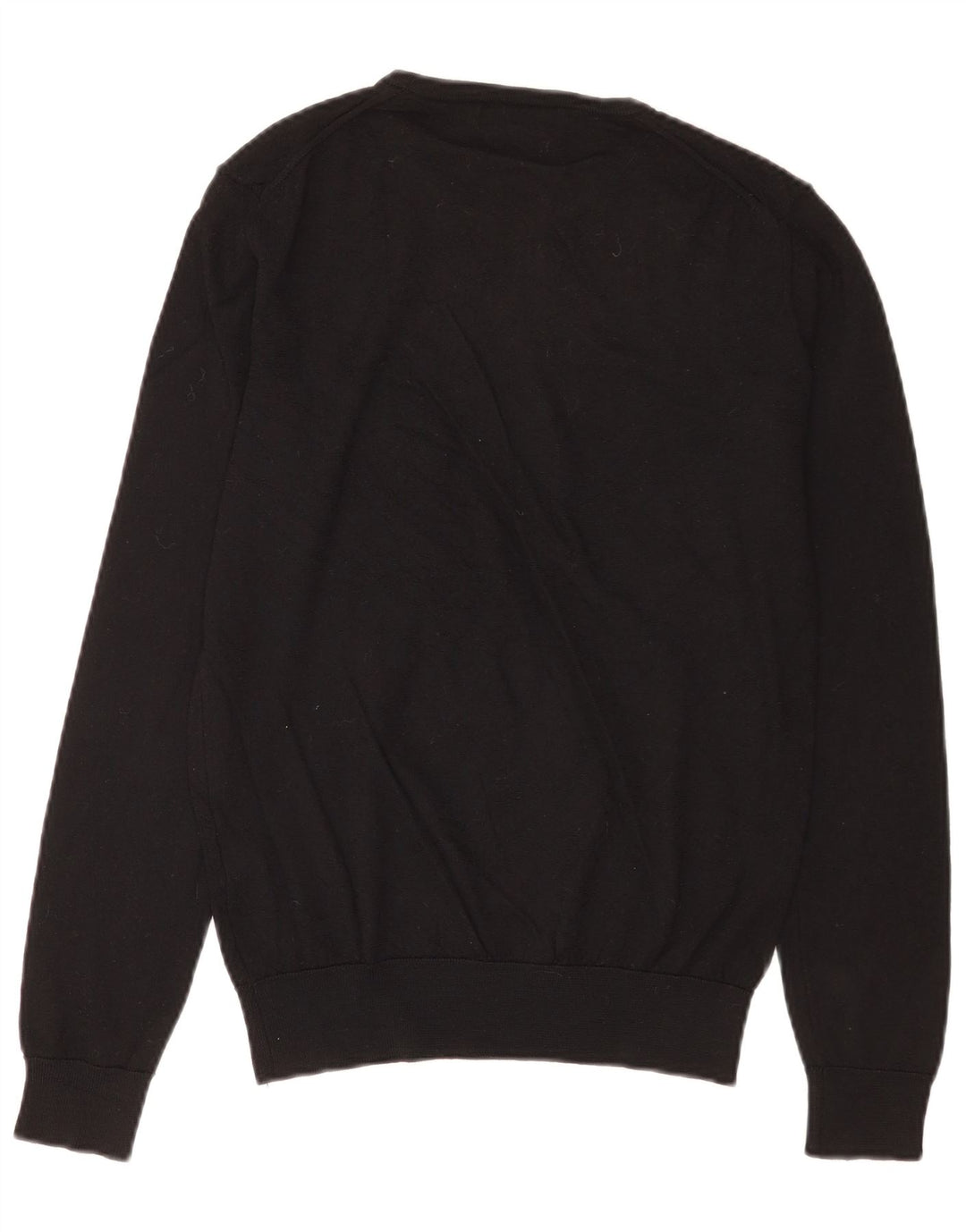 Zara muški džemper s okruglim izrezom srednje crne vune