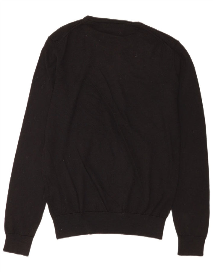 Zara muški džemper s okruglim izrezom srednje crne vune