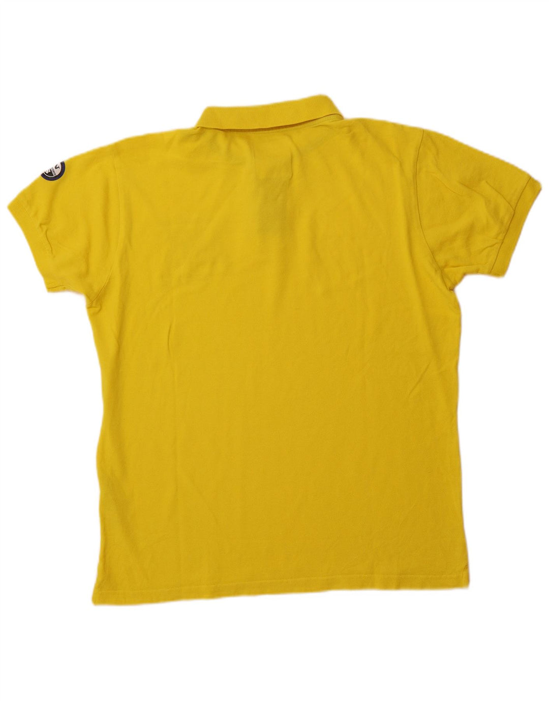 NORTH SAILS Mens Graphic Polo Shirt Large Yellow Cotton