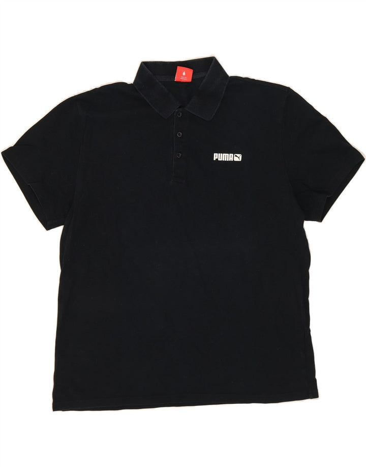 PUMA Mens Polo Shirt XL Black Cotton Vintage Puma and Second-Hand Puma from Messina Hembry 