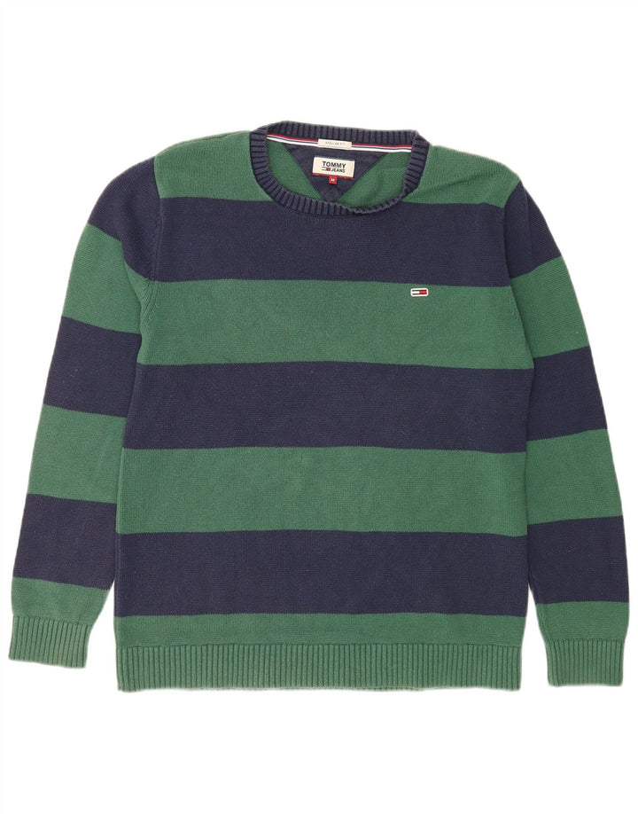 Tommy Hilfiger muški džemper s okruglim izrezom srednje zelene pruge