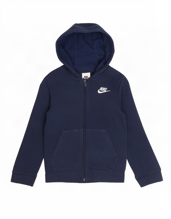 Nike pulover s kapuljačom s patentnim zatvaračem za dječake 6-7 godina XS tamnoplavi pamuk