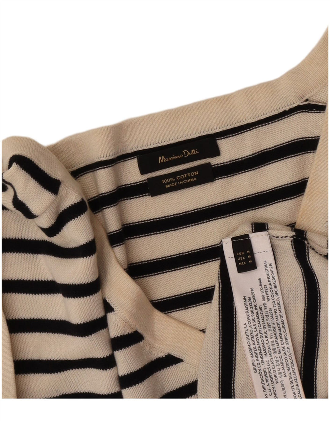 Massimo Dutti ženska majica kratkih rukava UK 14 srednje bijele pruge