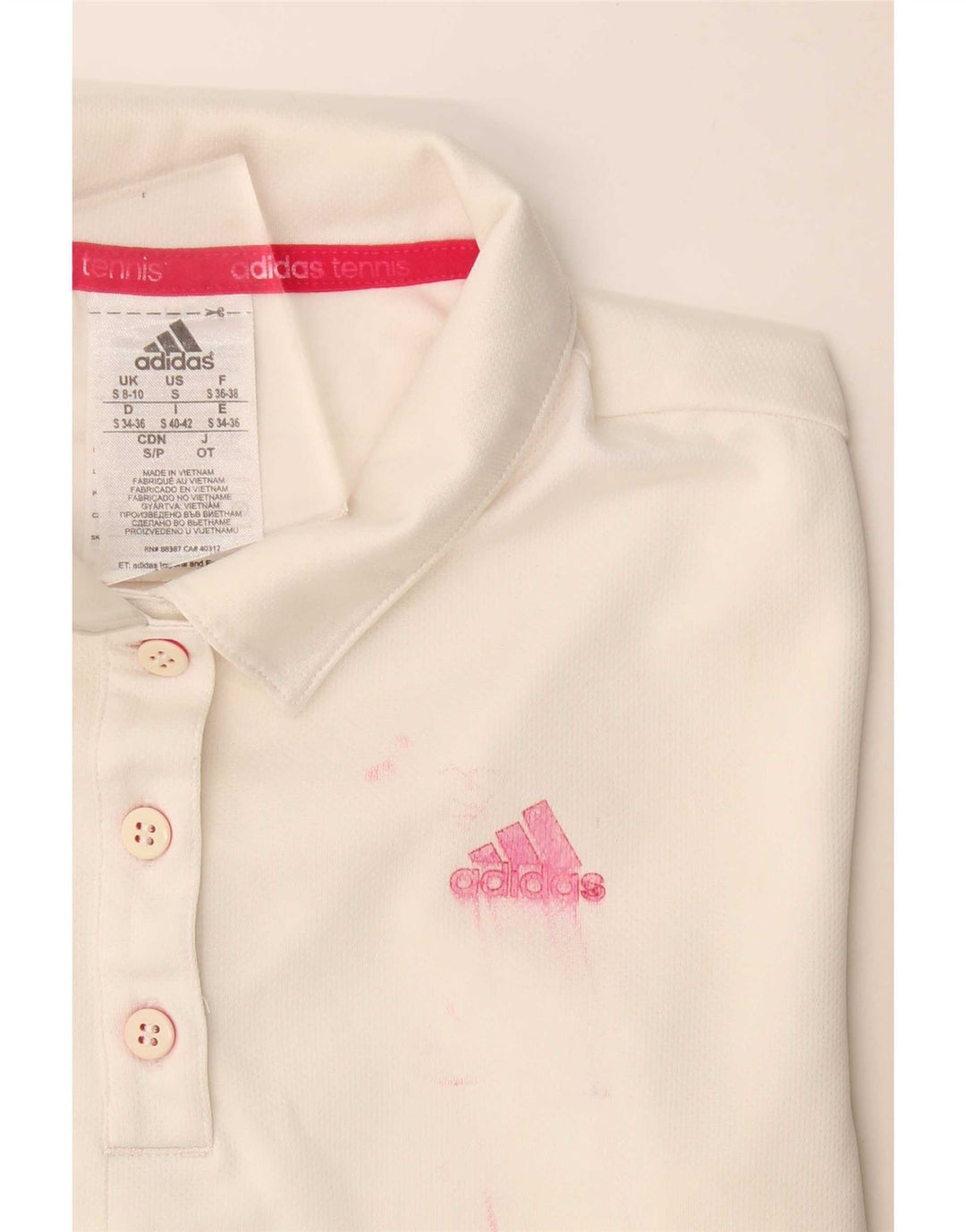 Adidas ženska polo majica Climalite UK 8/10 mali bijeli poliester