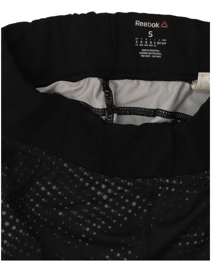 REEBOK Ženske Graphic Capri tajice UK 8/10 Male crne na točkice