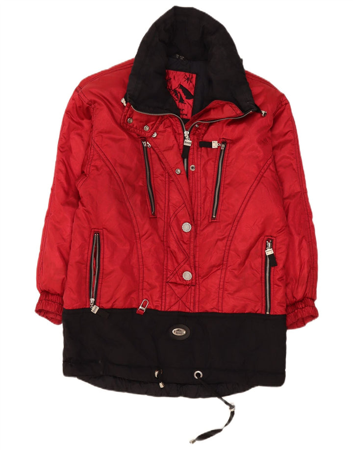 C&A ženska velika skijaška jakna s kapuljačom Rodeo UK 10 Small Red Colourblock